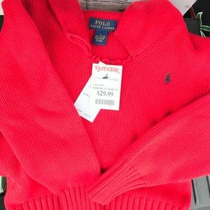 Red polo pullover